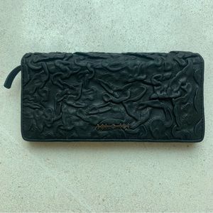 McQ Alexander McQueen Leather Wallet with Puckered Design